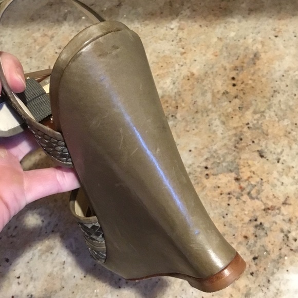 Alexandre Birman Python Leather Platform Wedge Strappy Sandals - Picture 16 of 16